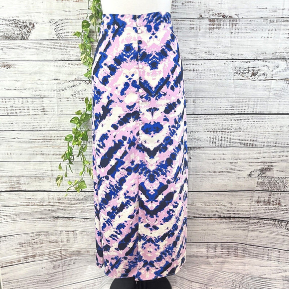 Laundry Shelli Segal Skirt size Medium Purple Blue Long Maxi Peasant Boho Hippie - Picture 1 of 16